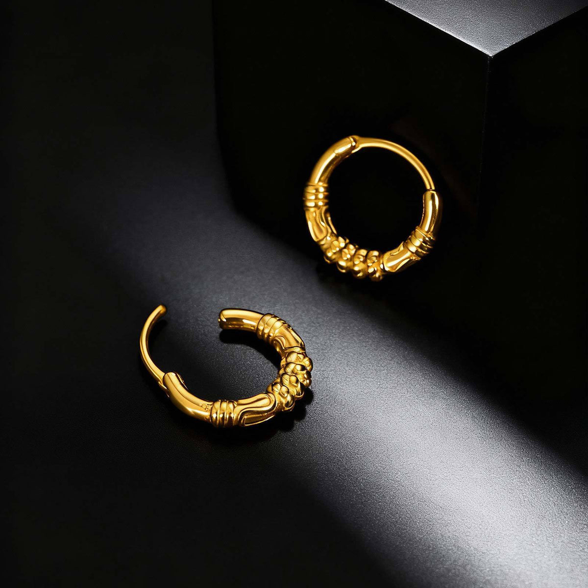 Geometric Punk Single Earrings — Gold or Silver
