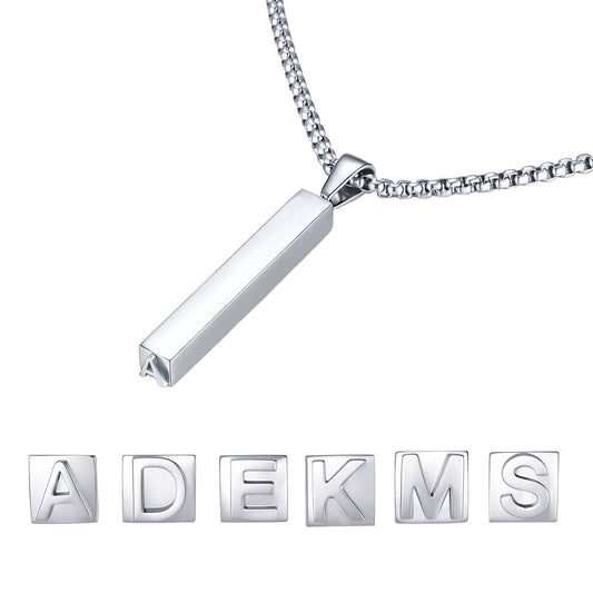 Hot-Selling Urban Minimalist Style – Stainless Steel Rectangular Strip Letter Pendant – Necklace