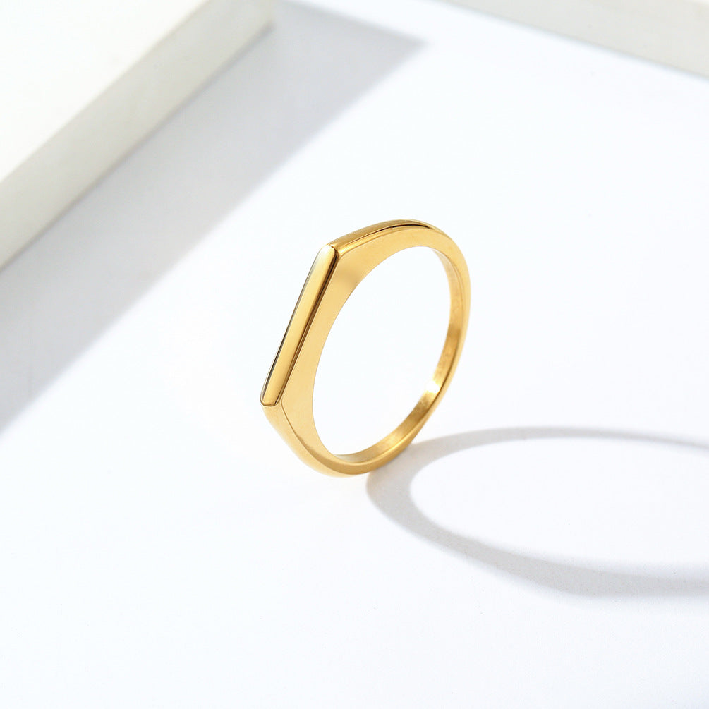 Planderful Titanium Steel Ring For Women Minimalist Light Luxury Sleek Smooth Surface