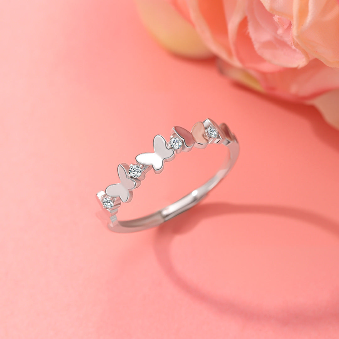 Butterfly Flying S925 Sterling Silver Women's Ring