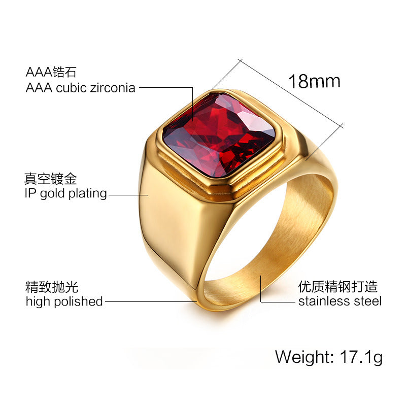 Planderful Eagle Ring 18K Gold Plated Stainless For Men