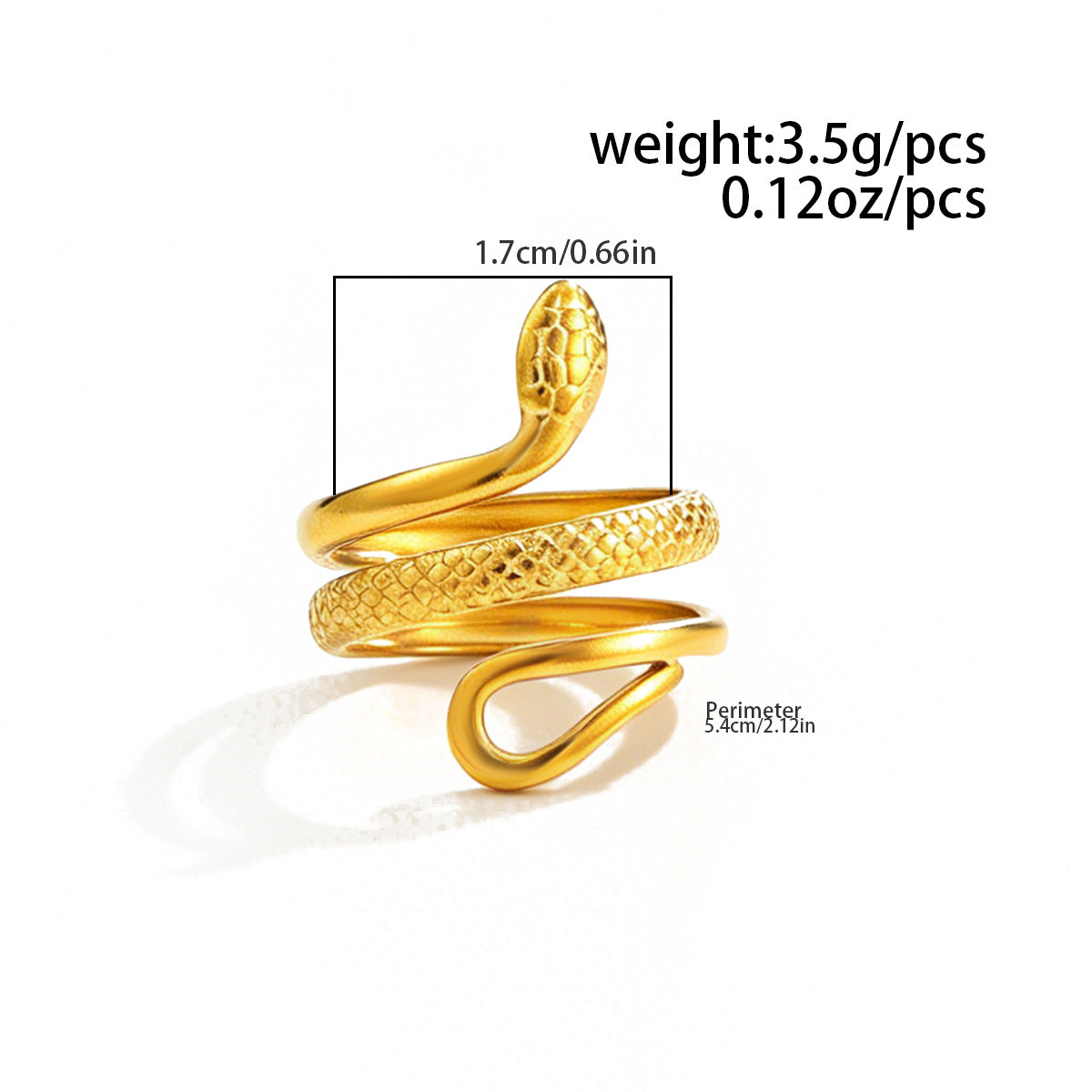 Planderful Snake Shaped Opening Ring Vienna Verve Stainless Steel Zircon Imitation Pearl Star Accent For Women