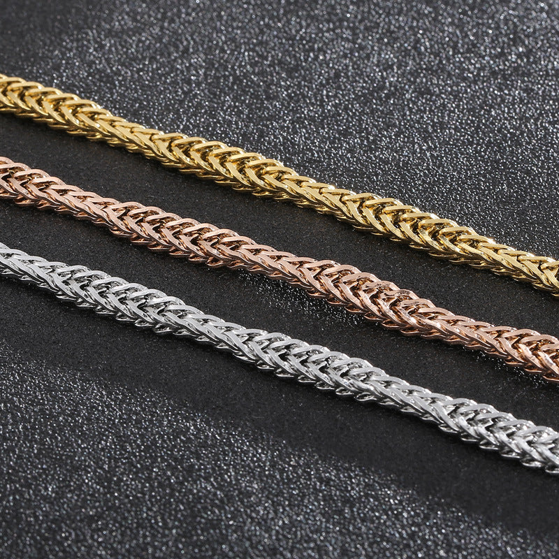 Niche Design Creative Snake Bone Chain, Irregular Wavy Men's Titanium Steel Necklace