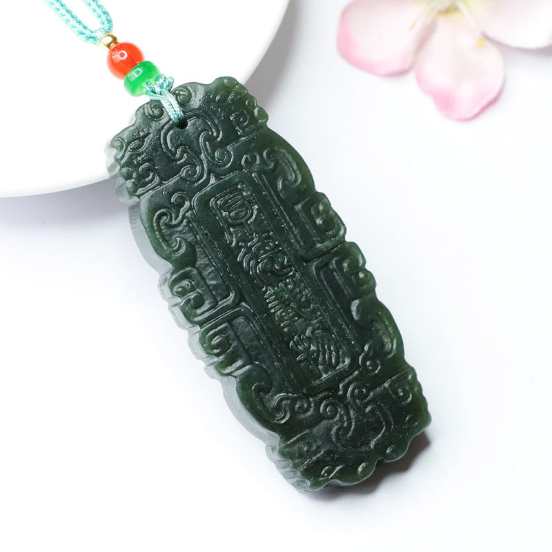Taqing Hetian Jade Virtue Plaque Pendant