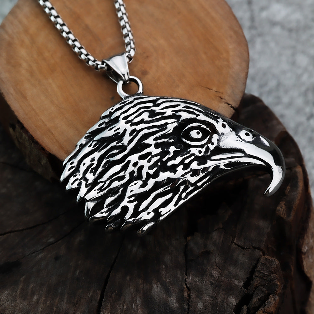 Vintage Eagle Stainless Steel Men's Pendant Necklace