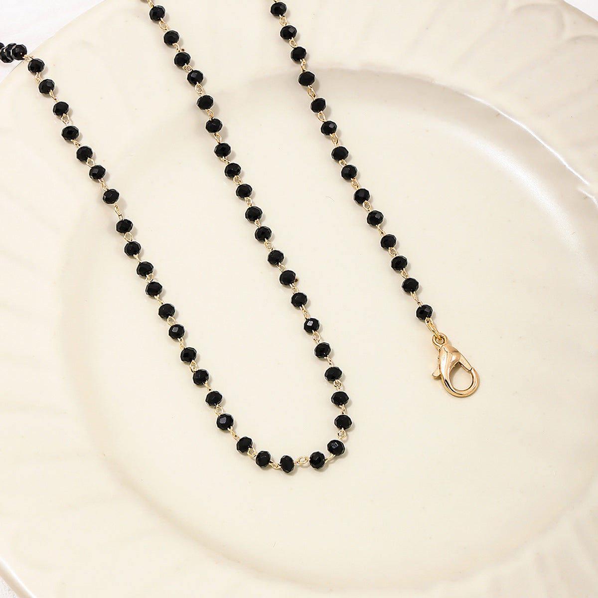 Metallic Glass Beaded Necklace and Bracelet Set - Elegant Jewelry Gift for Women