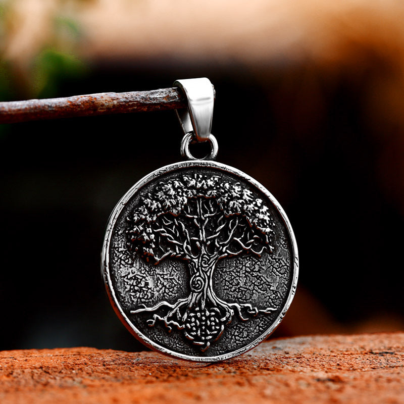 Nordic Viking Tree of Life Titanium Steel Pendant for Men - Wholesale Stainless Steel Jewelry