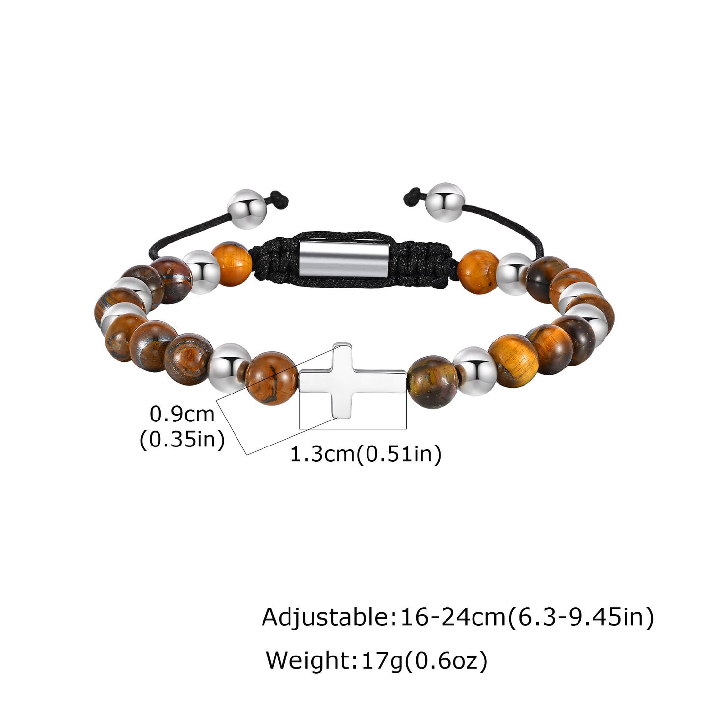 Planderful Saint Benedict Bracelet Natural Stone Beaded Men