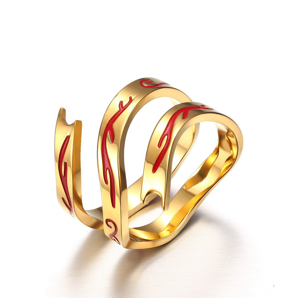 Nezha-Inspired Stainless Steel Ring
