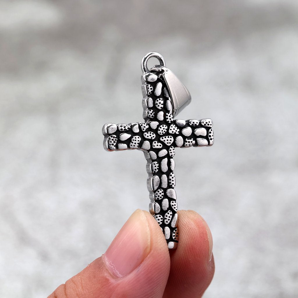 Vintage Cross Stainless Steel Men's Pendant Necklace