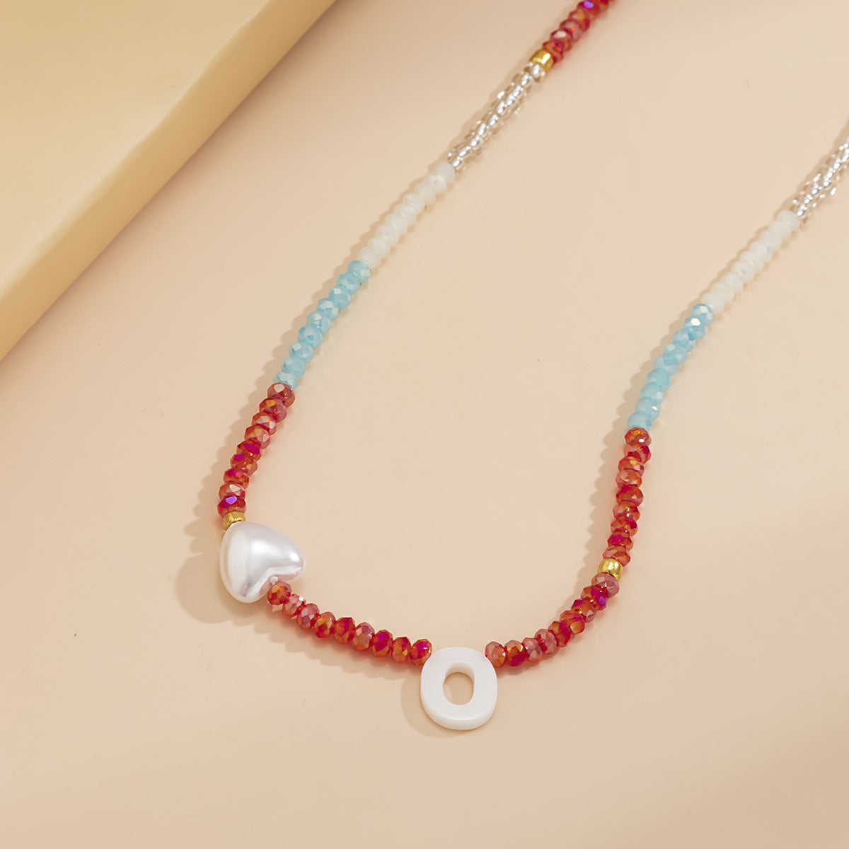 Planderful Crystal Shell Necklace Vienna Verve For Women With Imitation Pearl Geometric Letter O Statement