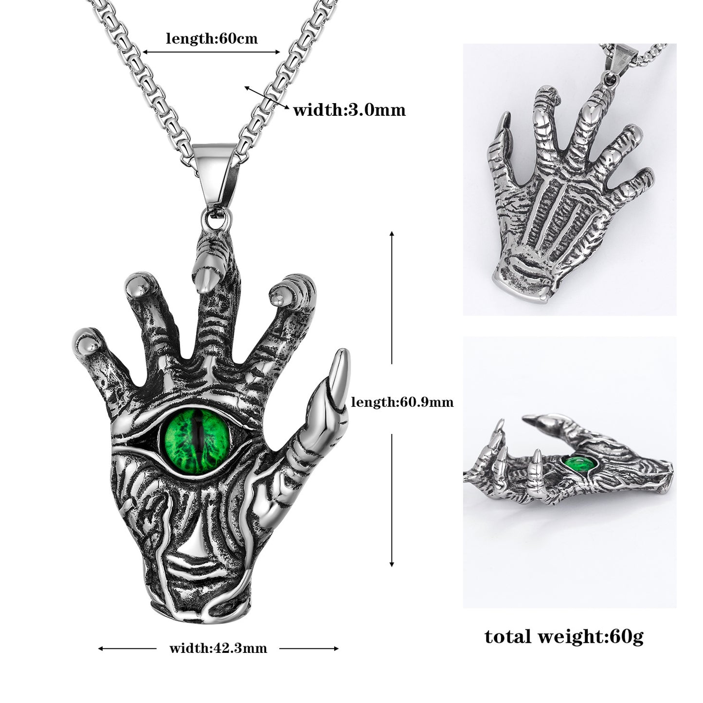Steel Necklace – Vintage Skull Pendant