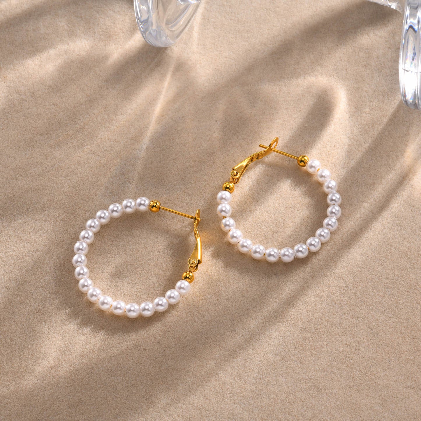 Earrings Stainless Steel Imitation Pearl Earrings Golden Ladies Jewelry Wholesale