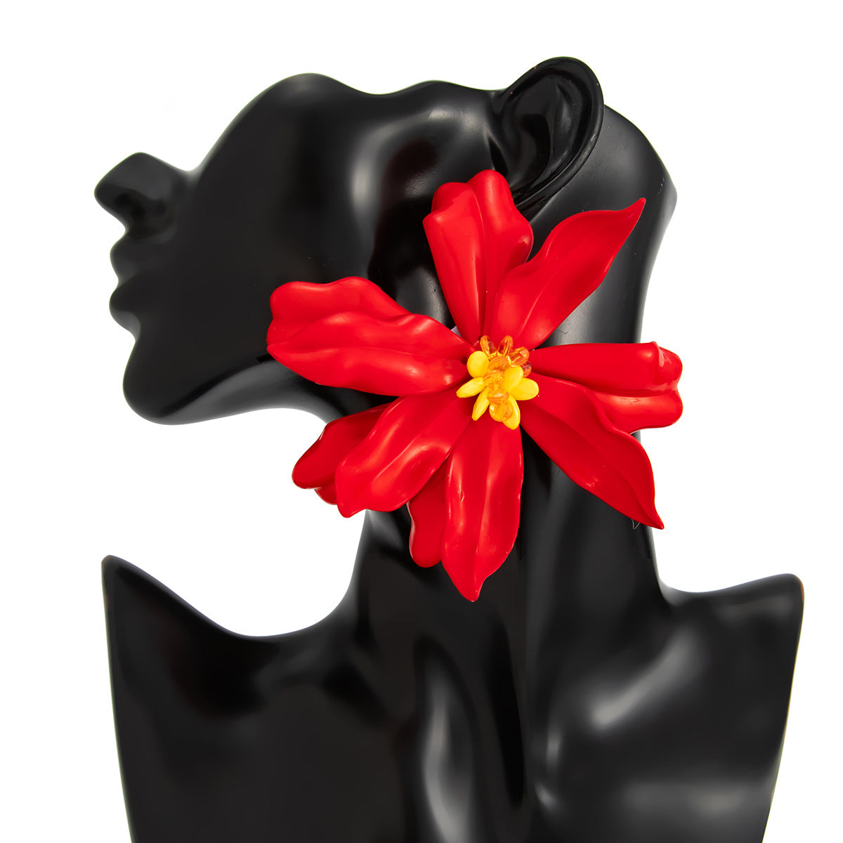 Planderful Vienna Verve Flower Earrings Exaggerated Three Dimensional Large Petal Statement Jewelry for Women