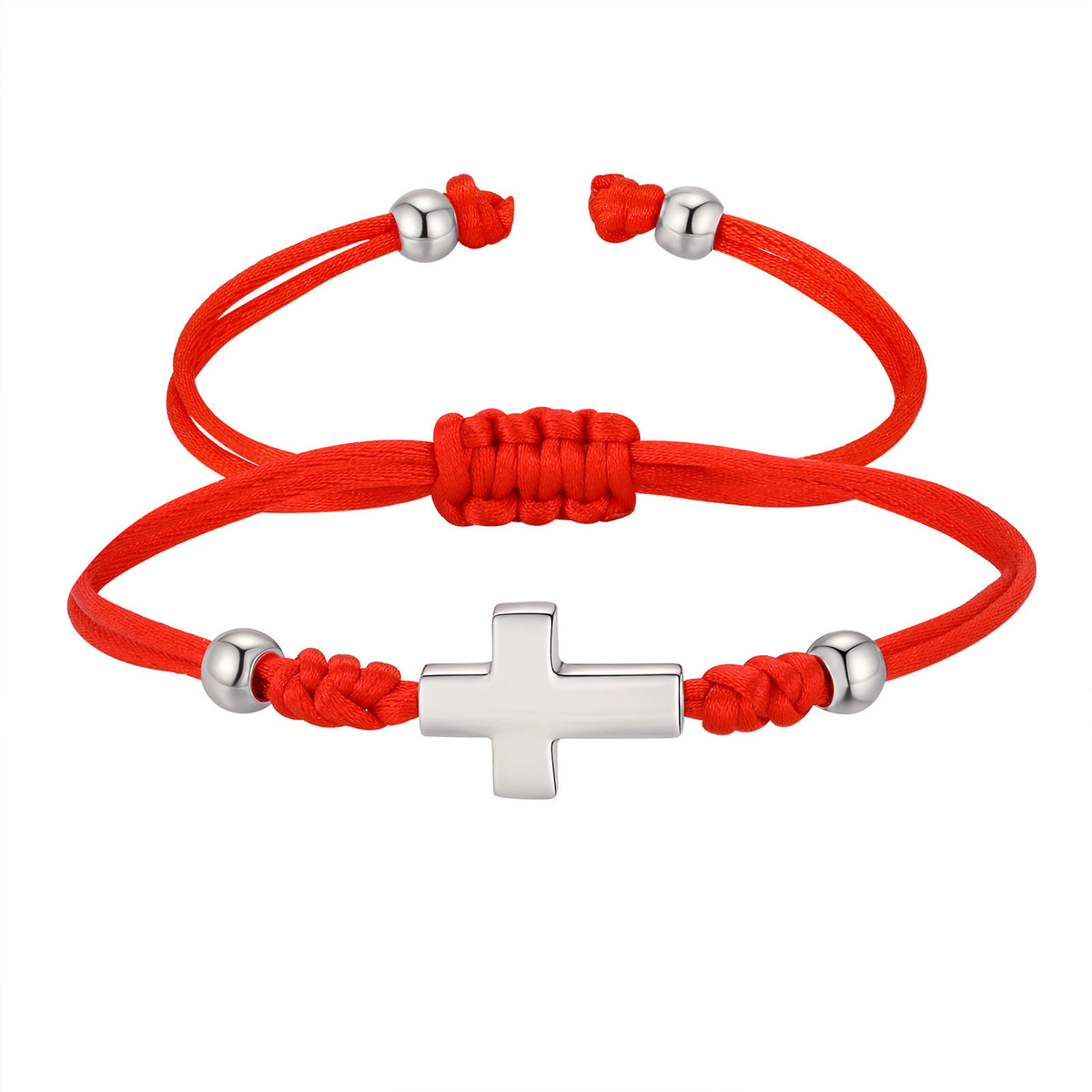 Cross Braided Adjustable Stainless Steel Bracelet