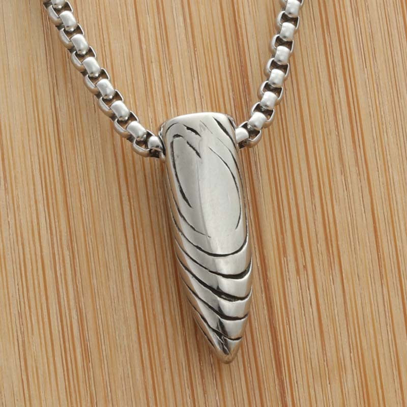 Personalized Titanium Steel Bullet Pendant Necklace for Men - Retro Punk Style from Manufacturer