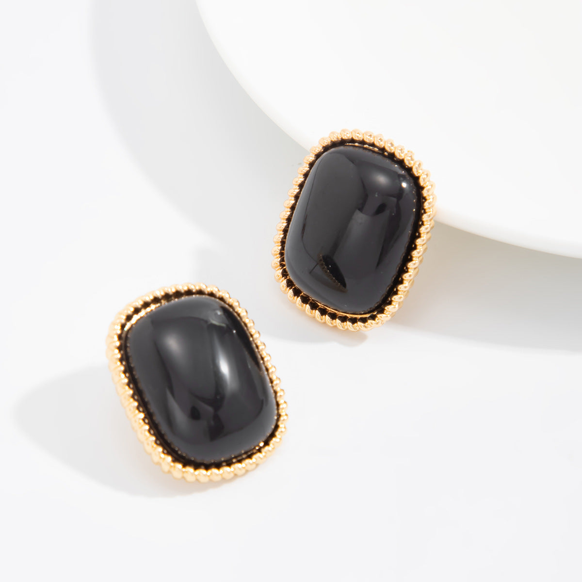 Planderful Vienna Verve Tiger's Eye Square Stud Earrings For Women Elegant Geometric Retro Jewelry