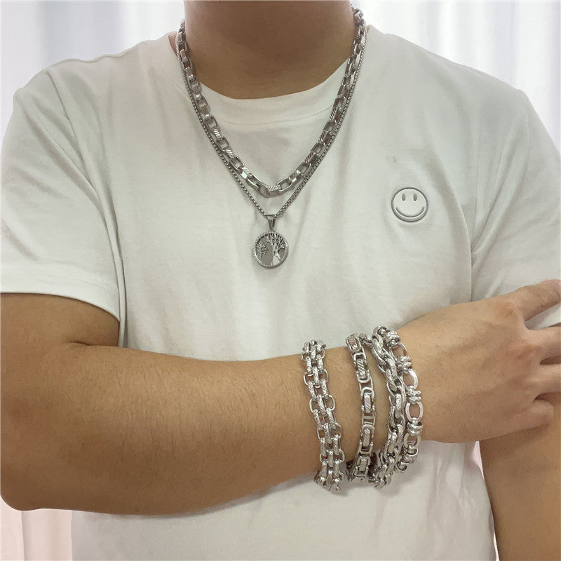 Personalized Retro Titanium Steel Tree of Life Necklace for Men - Trendy Stainless Steel Pendant