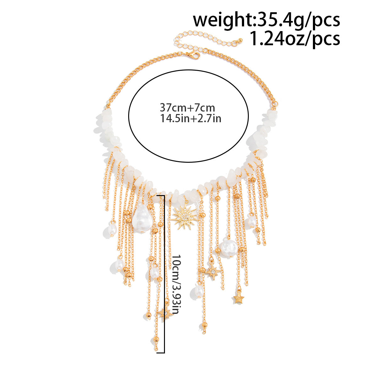 Sun & Star Gemstone-Style Vacation Necklace