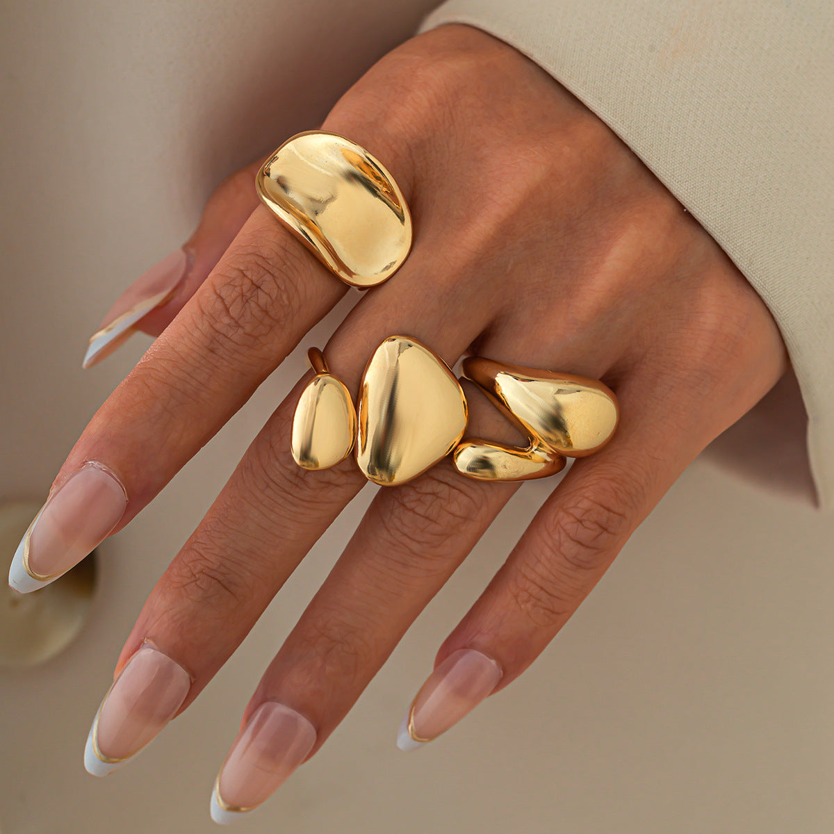 Planderful Vienna Verve Ring Set – Irregular Geometric Design