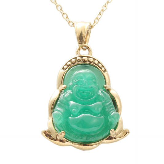 Titanium Steel Maitreya Buddha Pendant - Retro Punk Trendy Stainless Steel Necklace for Girls