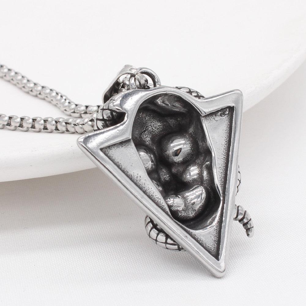European and American Retro Snake Skull Titanium Steel Pendant for Men - Wholesale Jewelry