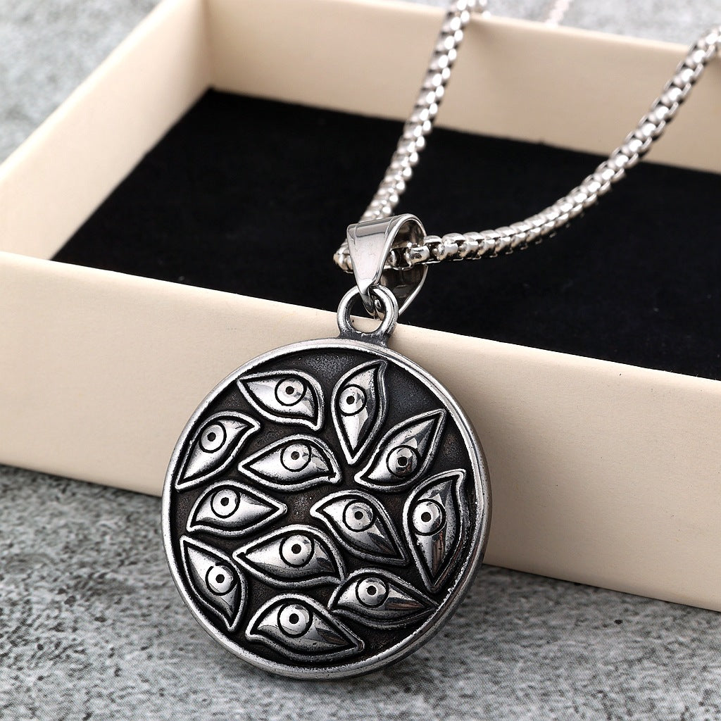 Punk Evil Eye Stainless Steel Pendant Necklace