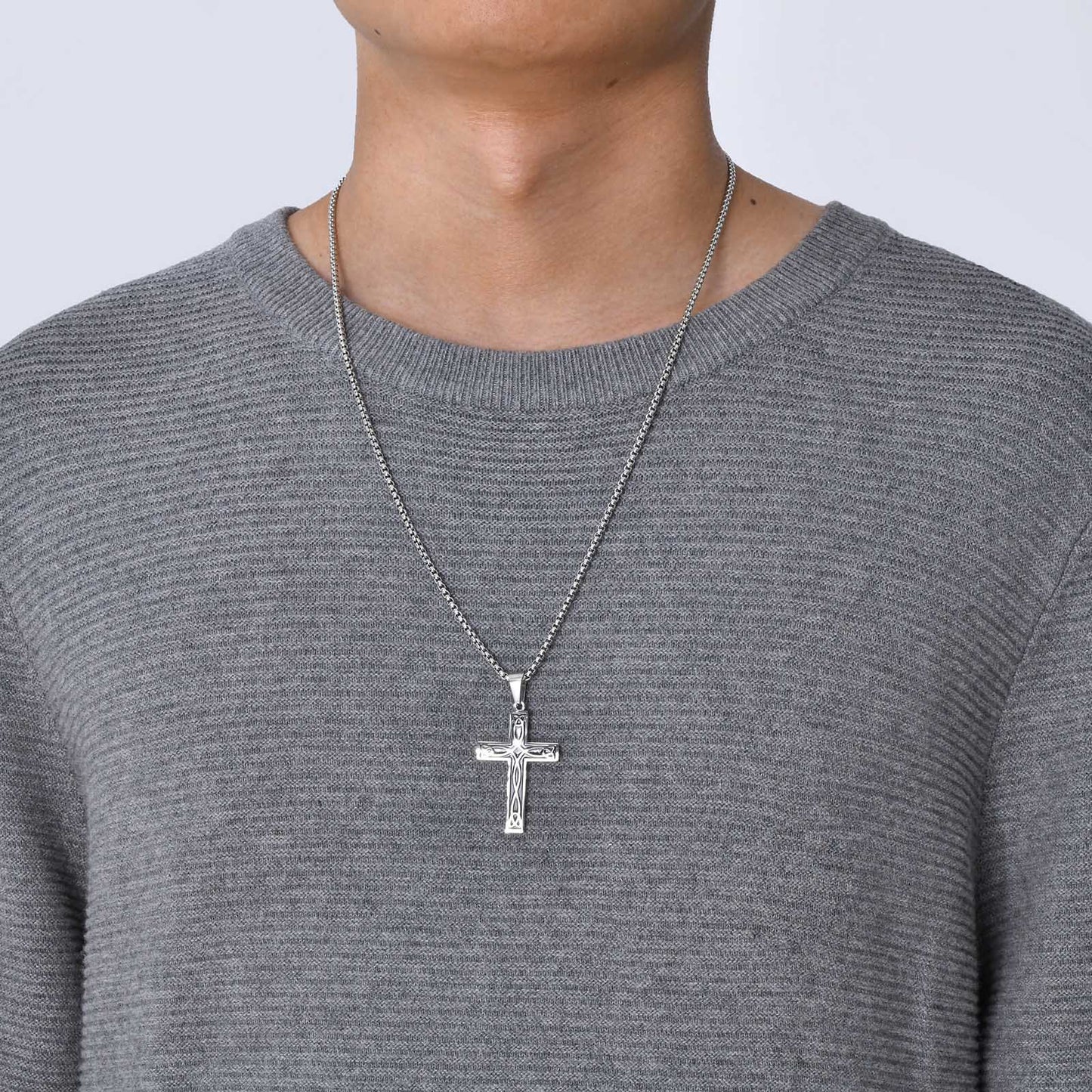 European And American Jewelry Steel Stainless Steel Celtic Knot Cross Pendant Necklace For Men