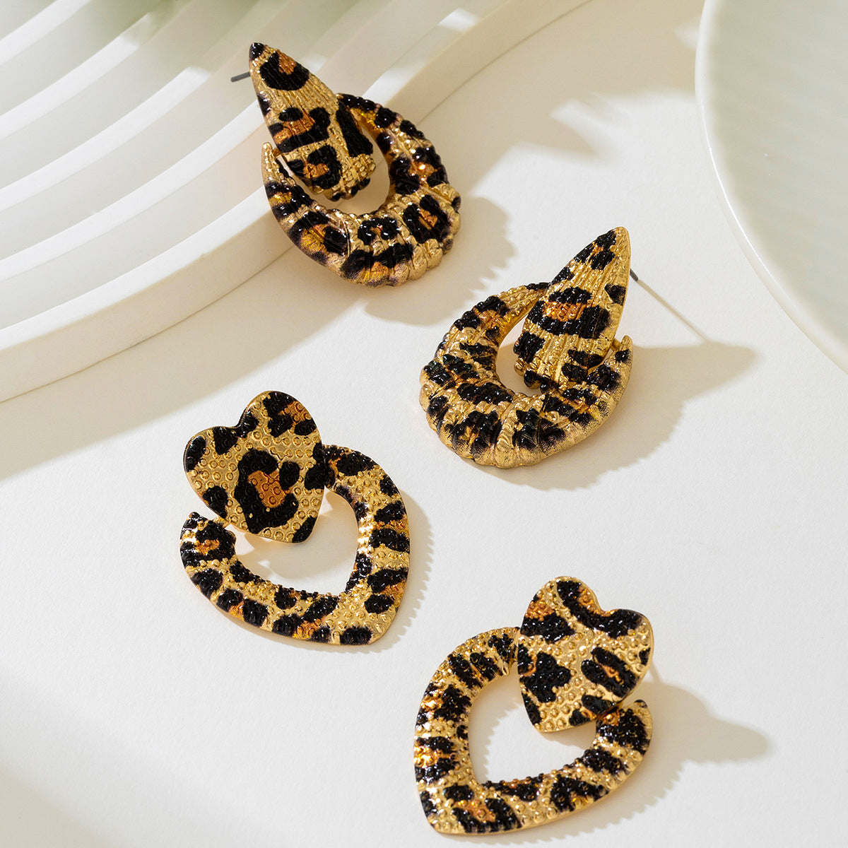 Planderful Vienna Verve Earrings Set – Retro Exaggerated Metal Geometry Design