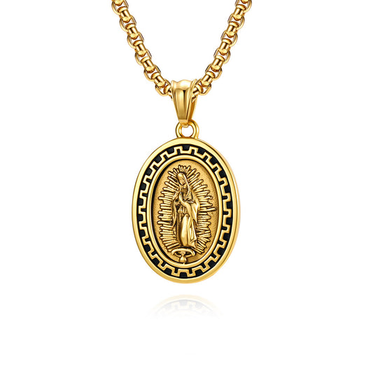 Planderful Madonna Portrait Necklace Unisex Retro Hip Hop Style Pendant For Bold Fashion Lovers