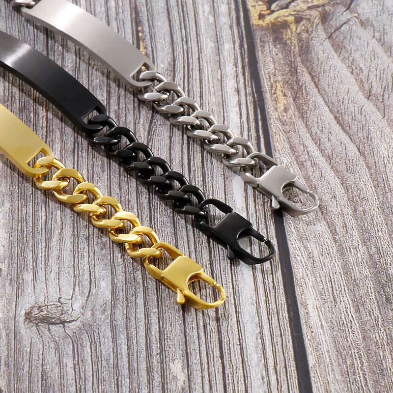 Planderful Adjustable Men Titanium Steel Cuban Bracelet