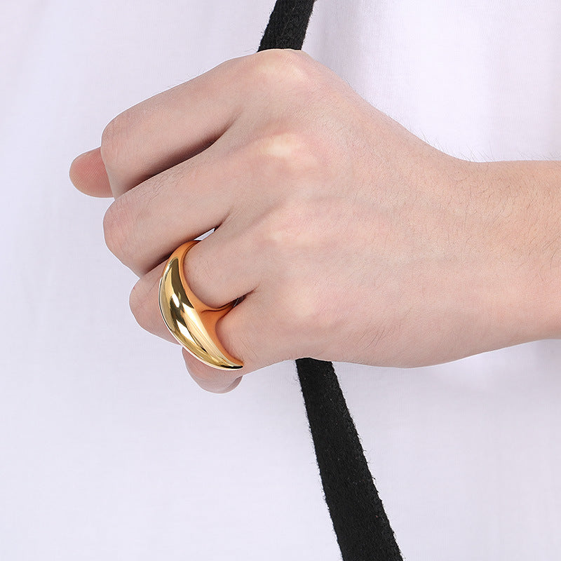 Planderful Crescent Ring For Men Personalized Moon Ring