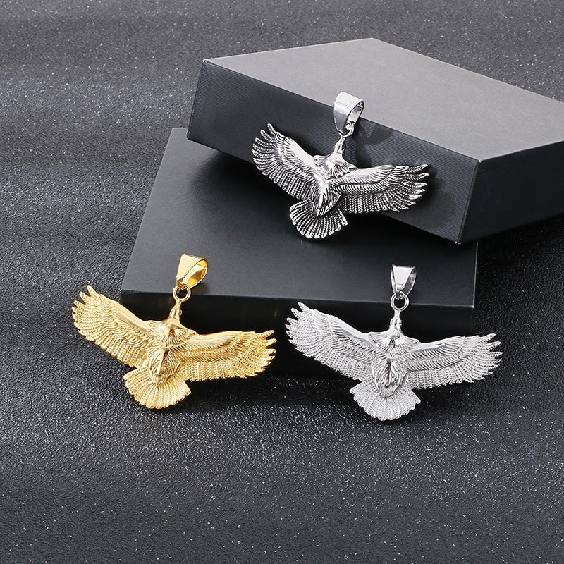 Hiphop Hip Hop Flying Eagle Pendant – Vacuum Electroplating Eagle Necklace