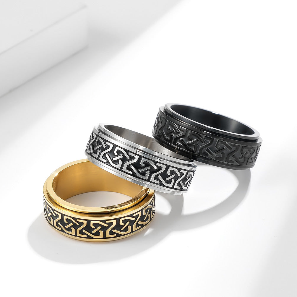 Planderful Everyday Genie Eternal Braided Stainless Steel Rotating Ring For Men And Women Literary Jewelry Size 7 To 12