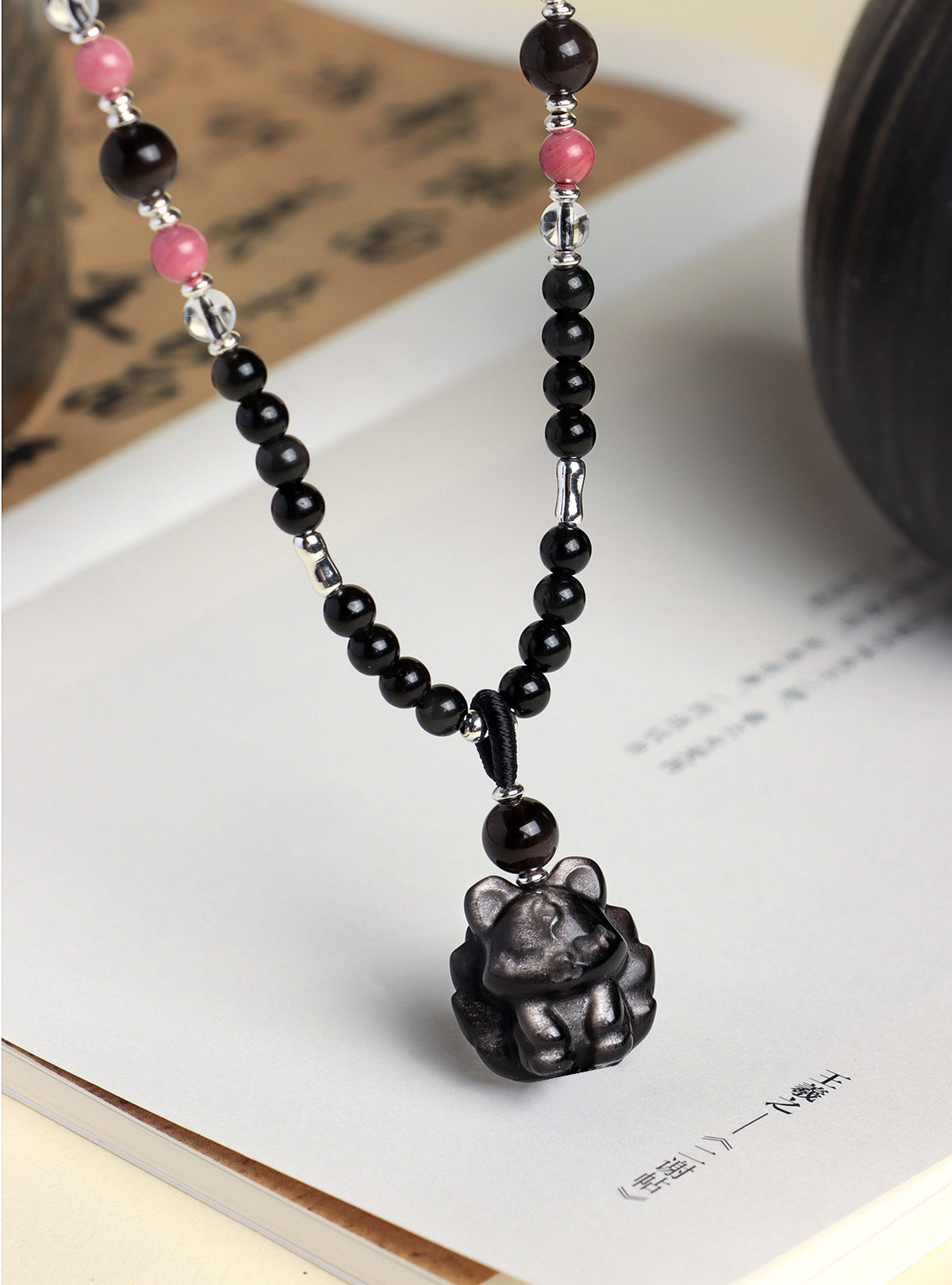 Aquamarine Obsidian Pendant Necklace
