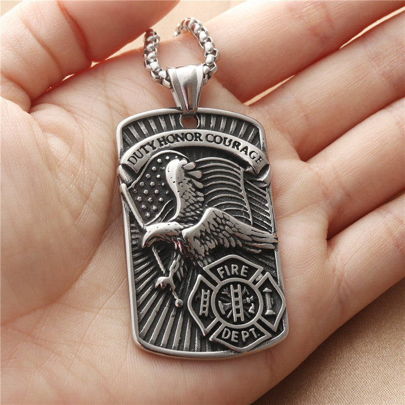 European And American Titanium Steel Eagle Tag Pendant