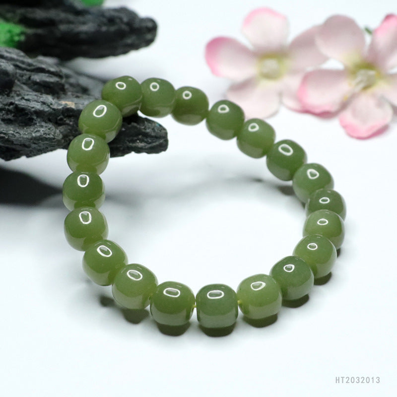 Lake Green Hetian Jade Passepartout Bracelet