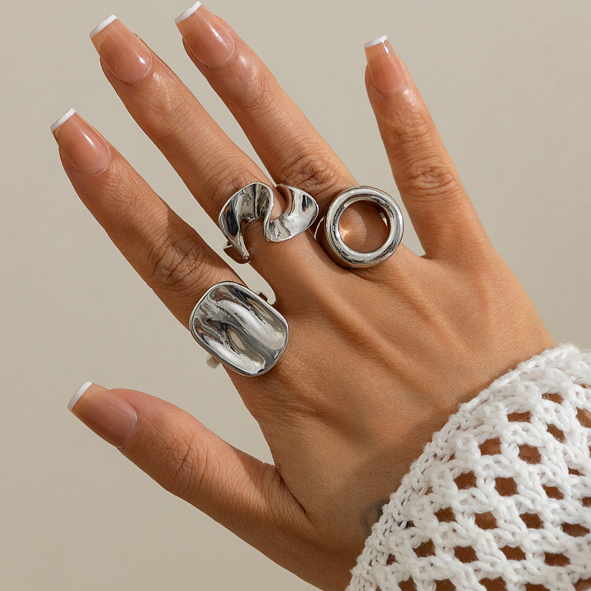 Planderful Vienna Verve Ring Set – Irregular Geometric Design