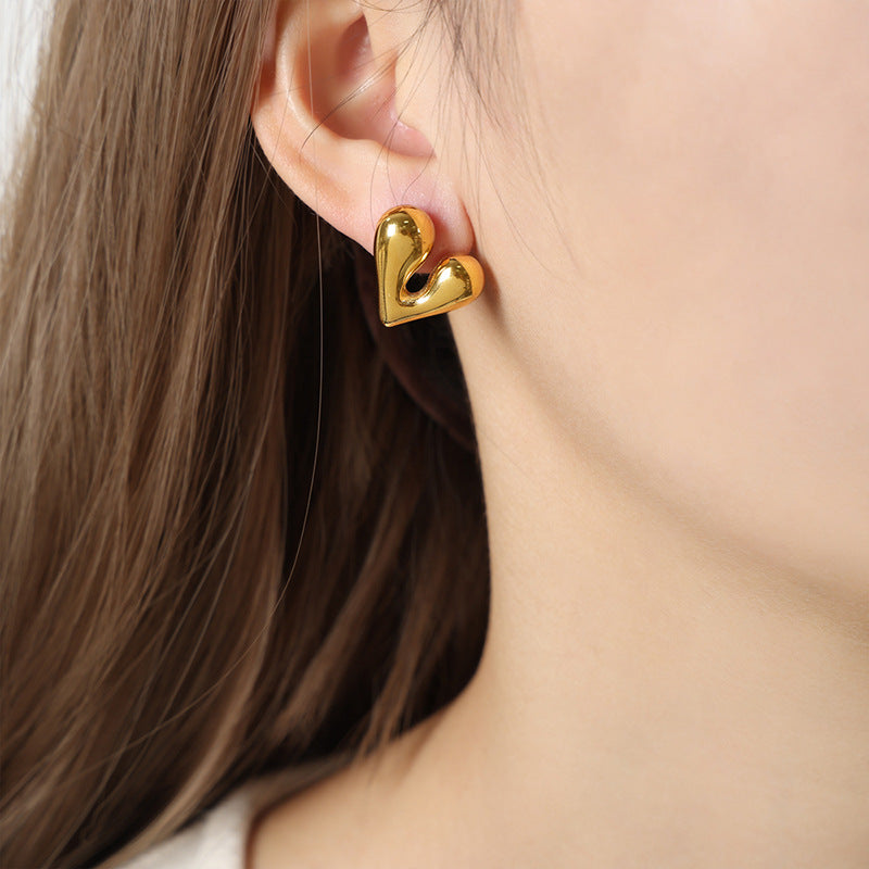 Irregular Love Earrings - Titanium Gold-plated Fashion Jewelry With a Twist