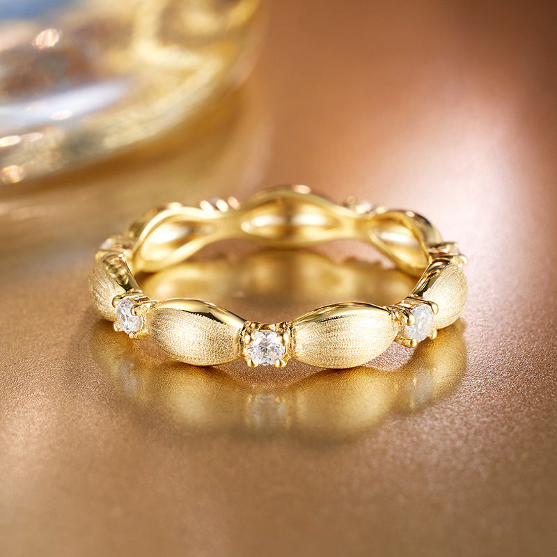 Planderful Zircon Ring For Women Sterling Silver Medieval Classic Brushed Finish Italian Craftsmanship Rice Shape