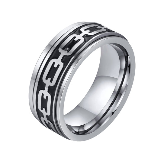 Cross-Border Amazon Jewelry Titanium Steel Men's Rotatable Ring