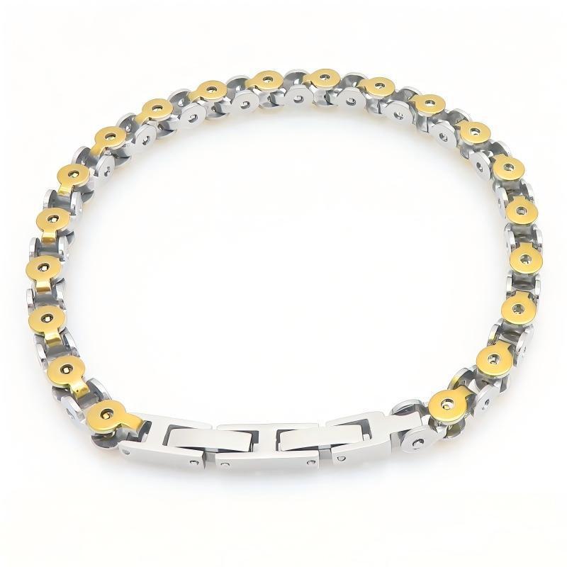 Hip Hop Rock Flower Bracelet Vacuum Plated Steel Gold Two-Color Stainless Steel Square