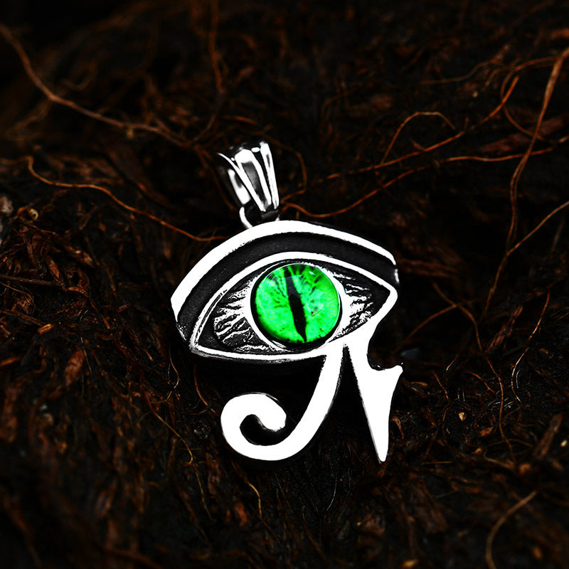 Punk-Inspired Horus Eye Pendant in Titanium Steel for Men - Wholesale Stainless Steel Jewelry