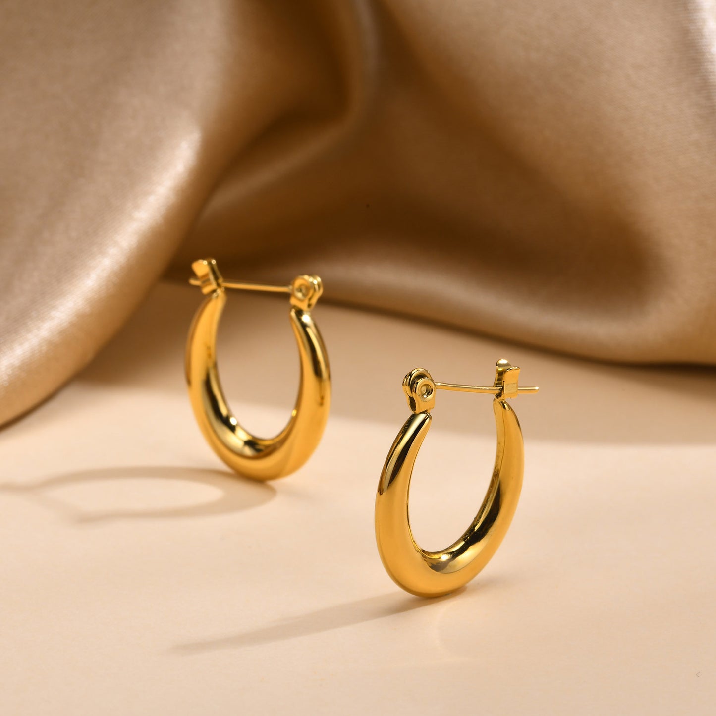 European And American Cross-Border Jewelry Golden Bamboo Earrings
