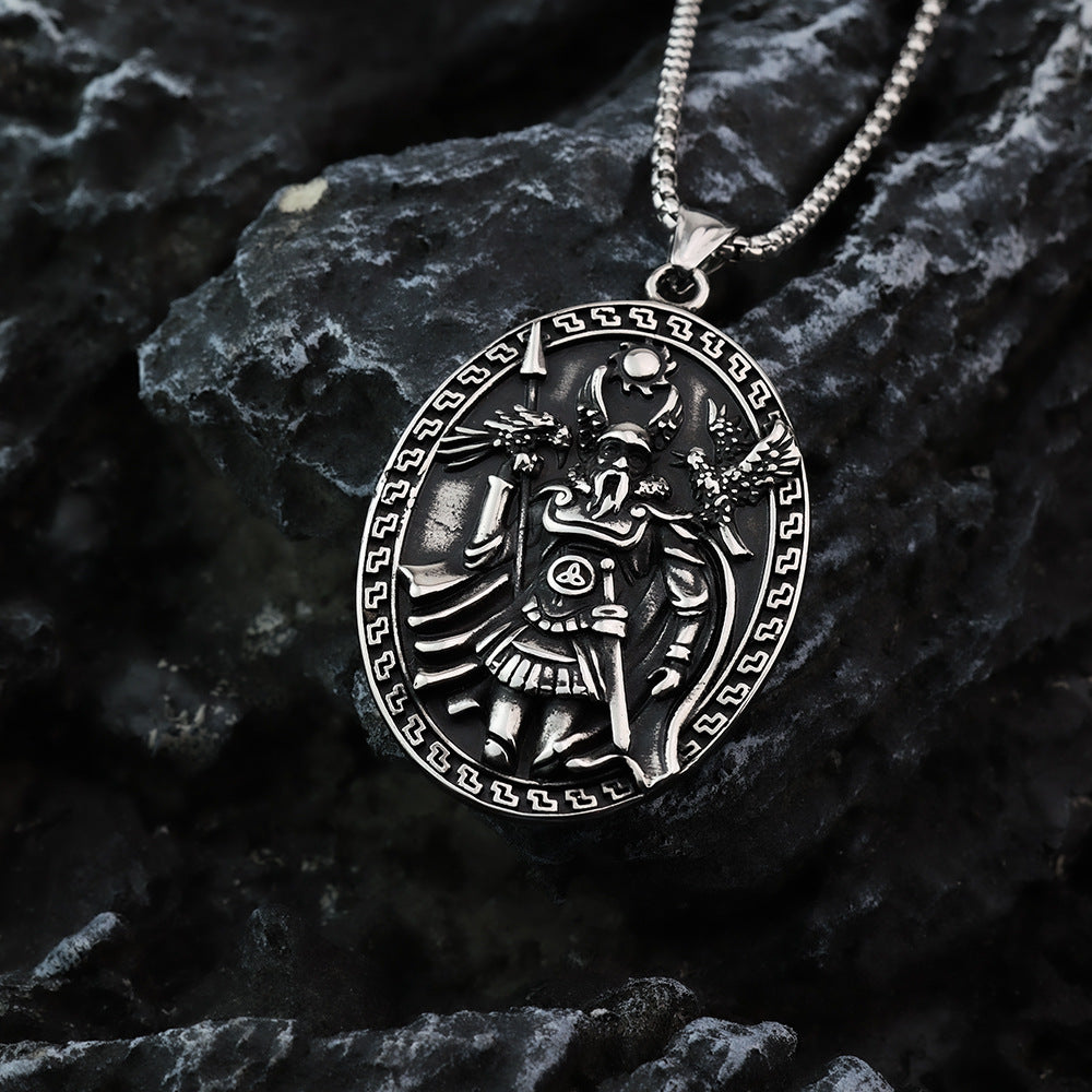 European And American Retro Stainless Steel Men's Pendant Odin Necklace