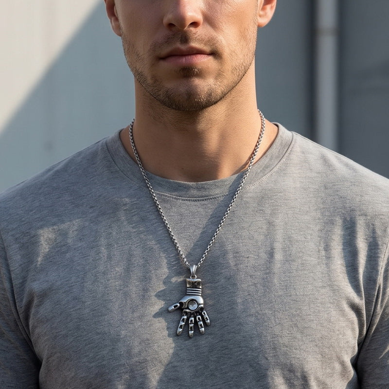 Casual Sports Fitness Pendant Retro Canvas Shoes Boxing Gloves Barbell Stainless Steel Men's Necklace