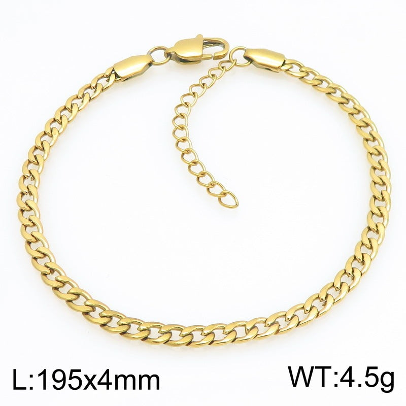 Minimalist Figaro Chain Stainless Steel Bracelet – Unisex Nk Chain Adjustable Handmade