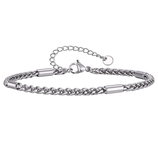 Flower Stainless Steel Anklet for Men
