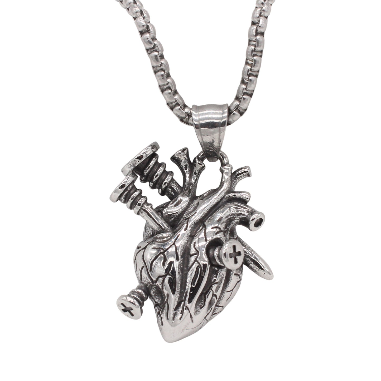 Planderful Jewelry Mens Vintage Heart Pendant In Titanium Steel Elegant Everyday Jewelry Gift