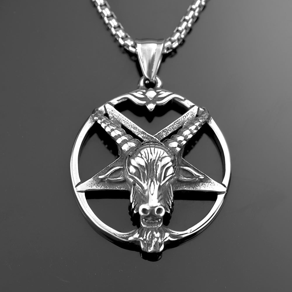 European and American Retro Men's Stainless Steel Viking Pendant